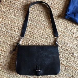 Vintage Dooney & Bourke Black Waxed Leather Bag